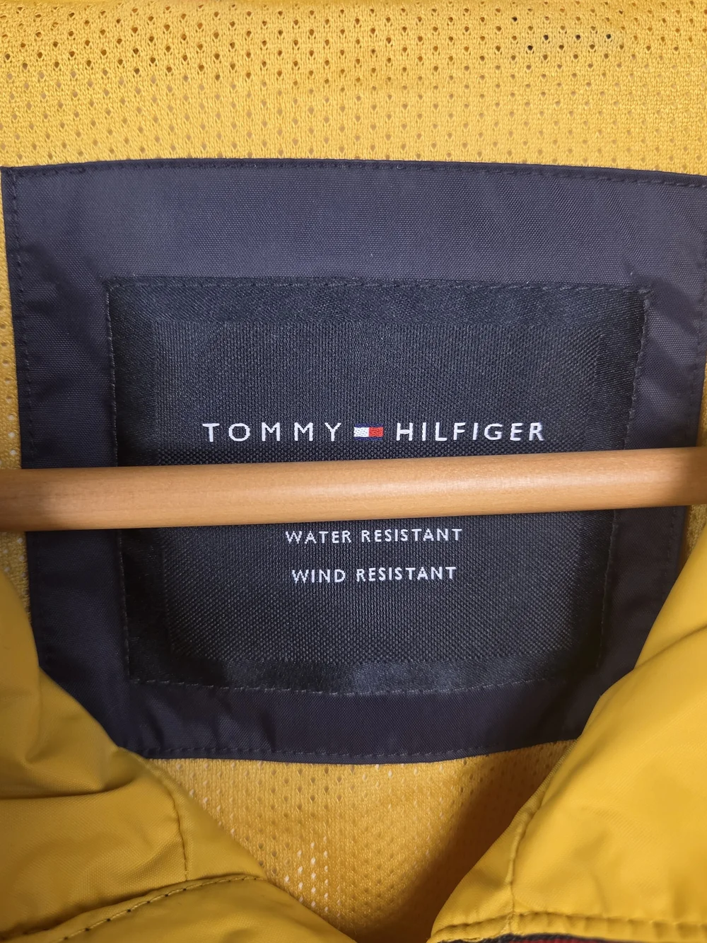 Tommy Hilfiger Men’s Two-Tone Hooded Windbreaker Jacket in Yellow/Navy